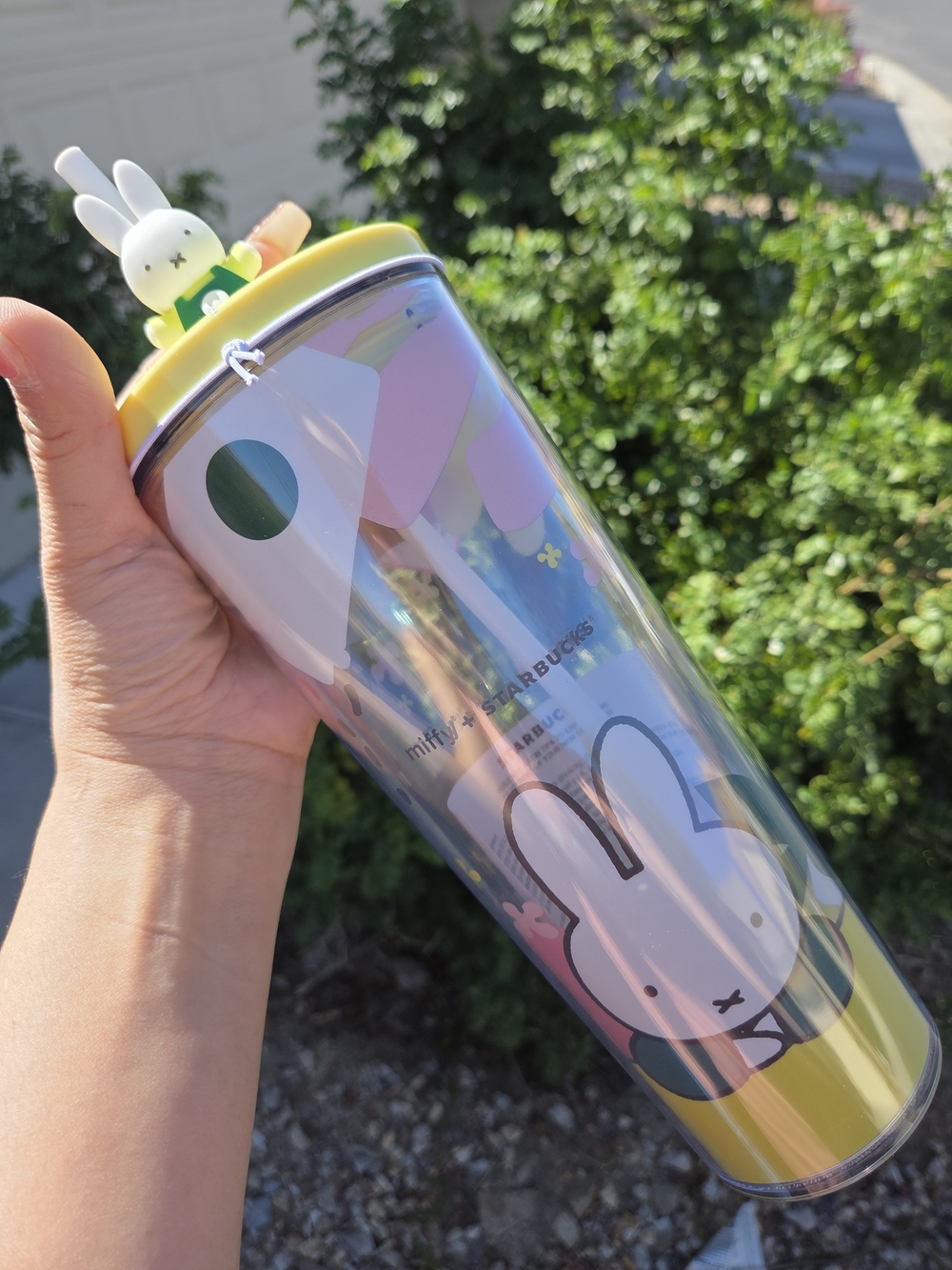 Starbucks x Miffy Pink Bunny Tumbler with Yellow Lid